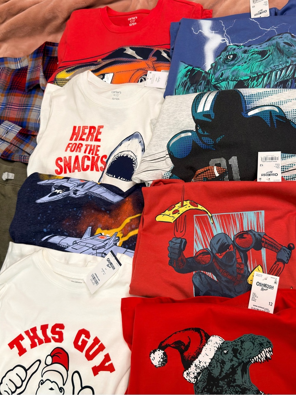 Sz 12 Assorted Boys Graphic long sleeves Tee, shirts and pant Lot -